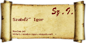 Szabó Igor névjegykártya