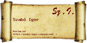 Szabó Igor névjegykártya
