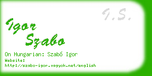 igor szabo business card